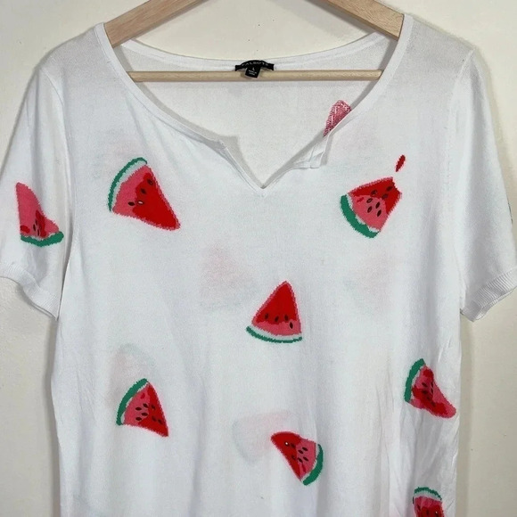 TALBOTS | BEADED WATERMELON SHORT SLEEVE TEE - Picture 3 of 13